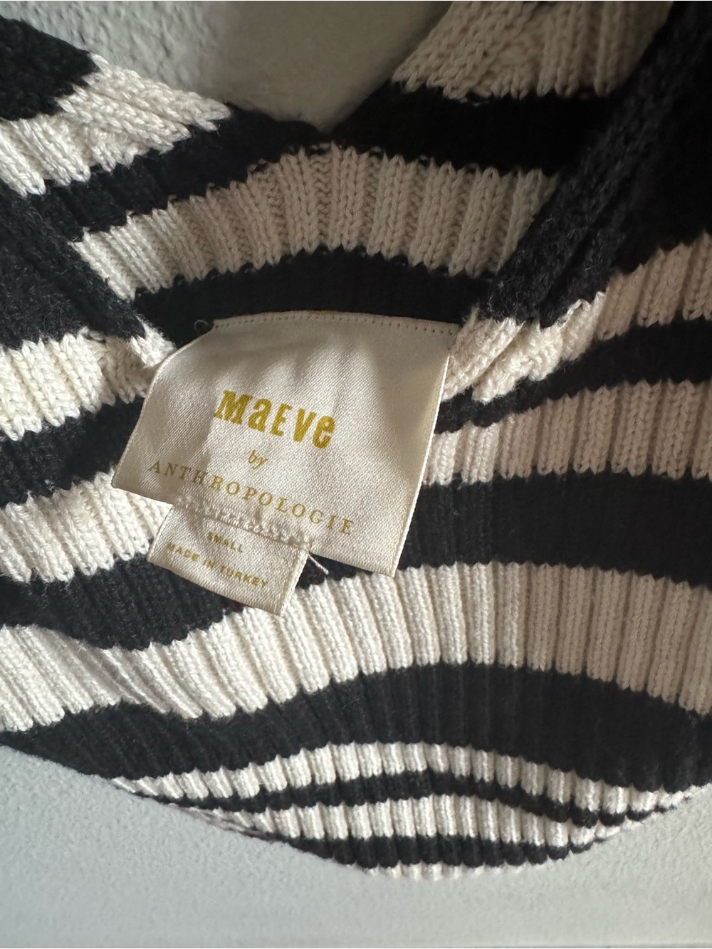 Striped Black and Cream Ribbed Sweater Set - Picture 3 of 4